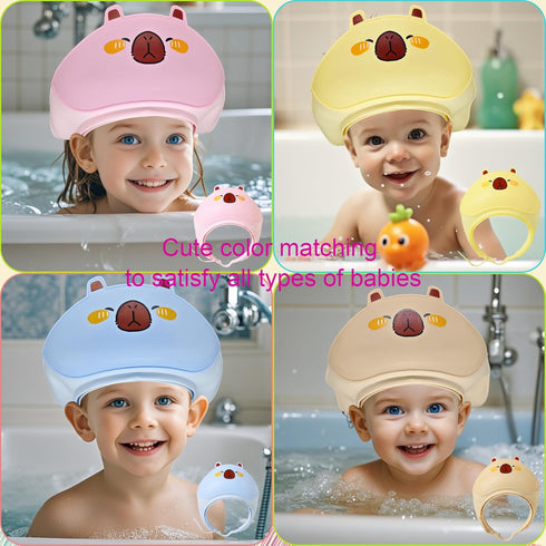 TinyGuardian 1-3 Baby Shower Cap - Waterproof Bath Visor for Toddlers Years, Extra Soft Silicone Hair Washing Hat