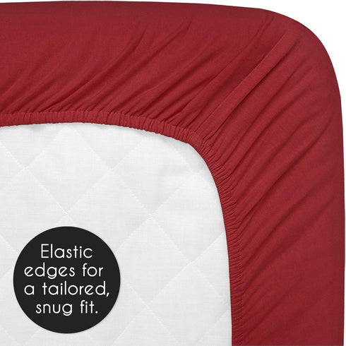 Solid Red Fitted Crib Sheet for Baseball Patch Collection