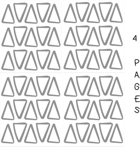 The Boho Design Vieli Arte Grey Transparent Triangles, Hand Drawn Wall Vinyl Sticker Decal for Nursery, 60 pcs