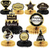 9PCS Gold Retirement Party Decorations - Centerpiece Honeycomb Glitter Table Toppers for Happy Retirement Supplies