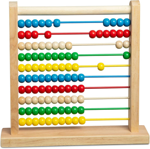 Melissa & Doug Classic Wooden Abacus - Educational Counting Toy with 100 Beads