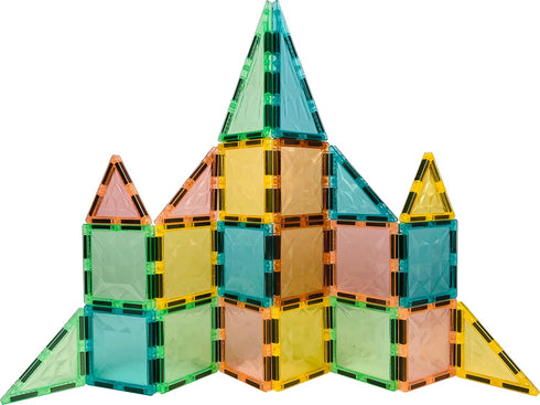 3+ (60 Magnetic Tiles,Magnet Building Blocks Construction Stacking Educational Toy Creative Playboard for Kids Ages