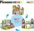 PicassoTiles Magnet Tile Building Block Family Homestead Doll House Playset, 8 Character Action Figures, STEM Kit