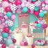 Amandir 152pcs Hot Pink and Teal Blue Balloon Garland Arch Kit, Different Sizes for Spa Girls Birthday Baby Shower Decor