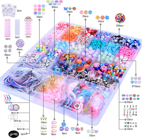 3200 5 6 7 8 9 10 11 12 AIPRIDY Pieces Girls Toys Bracelet Making Kit, Unicorn/Mermaid Clay Beads Jewelry Activity Kit