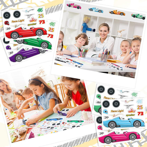 36 Geyee Sheets Car Stickers for Your Kids Make Your Own Stickers Car Themed Birthday Party Decor Racing Gifts Party