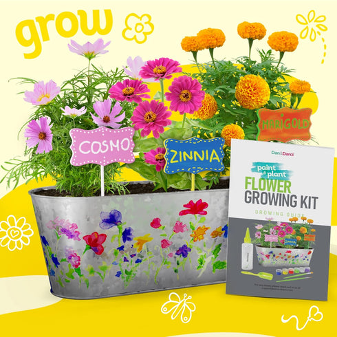 Paint & Plant Flower Growing Kit for Kids - Birthday Crafts Gifts for Girls & Boys Age 5-12, Fun Gardening Kits