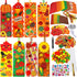 Winlyn 32 Sets Fall Crafts Kits, DIY Fall Bookmarks Decorations Art Sets with Maple Leaves, Smile Face, Owl, Turkey,