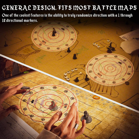 Upgraded Spell AOE Damage Template, Extra Large 30' Cube & Cone, Acrylic D&D Area Effect Marker with Gift Box