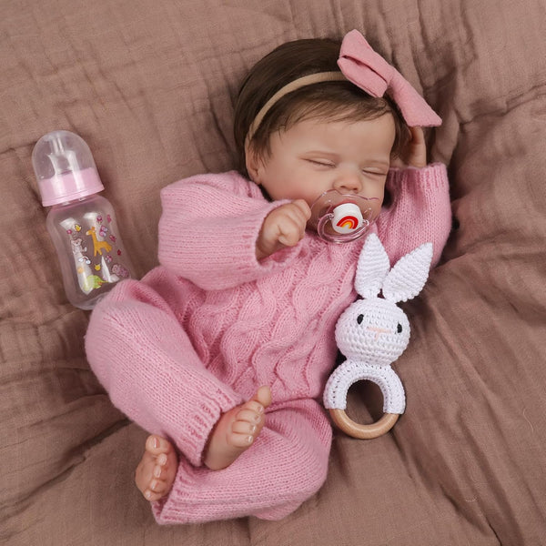 WOOROY Realistic Reborn Baby Dolls 18-Inch Real Life Sleeping Newborn Girl, Lifelike