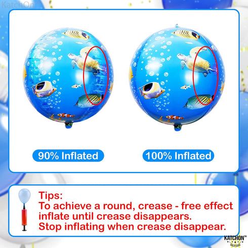 KatchOn Sea Turtle Balloons, 22 Inch, Pack of 6 - 4D Under The Sea Balloons for Ocean Theme Birthday Party