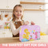 Set Set, 3 4 5 6 JOYIN Fairy Blossom Tea Party for Little Girls, Pretend Pink Tin Teapot Princess Tea Time Play Kitchen