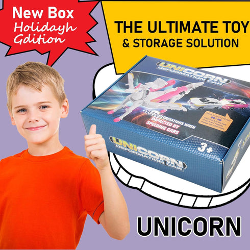 Ultimate Transforming Unicorn Car Toy - 2Pcs Collision to Magical Unicorns, Automatic Deformation for Kids