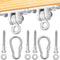 Jungle Gym Kingdom Swing Set Hangers - 2 Heavy Duty Brackets with Locking Snap Hooks for Indoor/Outdoor Use