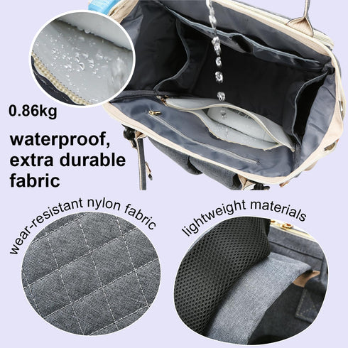 GLIXAVIA Backpack 16 Backpack Diaper Bag with Changing Pad Large Capacity, Pockets, USB Port, Waterproof Travel for Mom