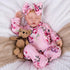 20 inch Set 17-20 Inch Aori Lifelike Reborn Baby Dolls Clothes Purple Clothing Floral Jumpsuits for Newborn Girl Doll