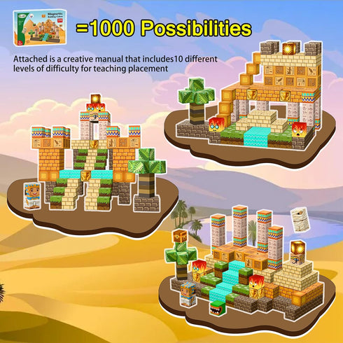 150 0.8",Stacking 3 4 5 6 7 8 12 pcs Magnetic Blocks - Magnetic Building Blocks with Light Up Blocks Mine Magnet Desert