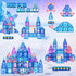 102pcs 2 2 4-5 6-8 3 4 5 6 7 8+ Magnetic Tiles with Stairs Dolls Princess Castle Building Girls Toys Age Magnetic