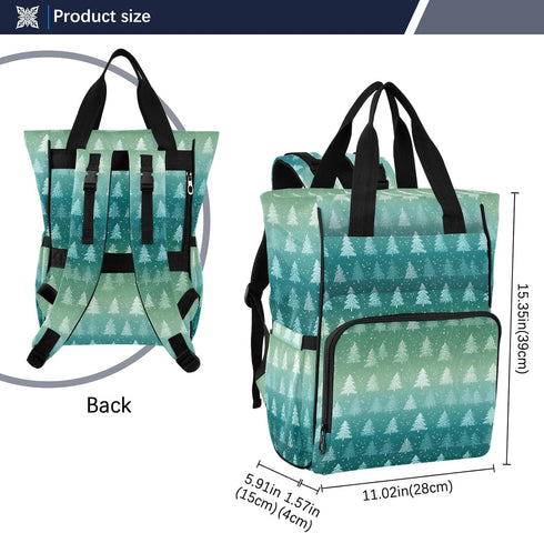 SUABO Backpack Tree Green Gradient Pattern Baby Diaper Bag Large Bag Waterproof Travel Diaper Bags for Moms and Dads