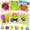Bekayshad Wooden Puzzles - Toddler Toys for 1-3 Year Old Boys Girls, Animal Jigsaw Puzzles