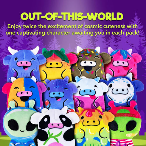 2 Pack Mystery Bags for Boys & Girls - Alien & Cow Plush Collectible Stocking Stuffer