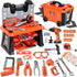 REXBETI Kids Tool Set with Box and Electronic Toy Drill, Pretend Play