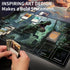 Playmat with Zones for MTG Card Game, 24"x14" Tabletop Magic Play Mats for Beginner, Dinosaur T-Rex in Jungle