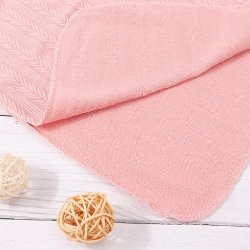 Set AQOKKA Newborn Receiving Blanket with Bow Hat Mittens Wheat-Pattern Newborns Toddler Baby Boy Girl Nursery Swaddle