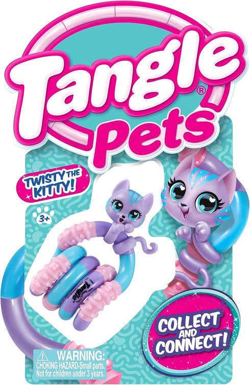 2-Pack Tangle Jr. Pets Kitty and Bunny - Tangle Fidget Pets Fidget Toys - Fidget Toy Gift - Fidgets for School - Cute