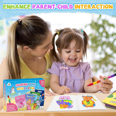 ZMLM 24 Pack 4-8, Coloring Books for Kids with Crayons,Graduation Party Favors for Kids Goodie Bags Stuffers
