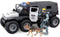 Police Car Toy, 8x8 Friction Powered with Light, Sounds, Openable Doors, Military Policeman & Dog for Boys 3-8