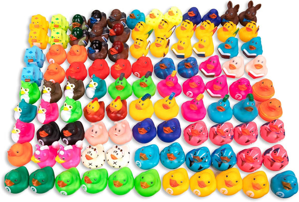Kangaroo Mini Rubber Ducks Bulk Pack of 100 Floating Baby Bath Toys