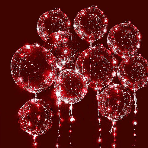 Yongxiang 10 PACKS LED Bobo Balloons,Transparent LED Light Up Balloons,Helium Style Glow Bubble Balloons with String