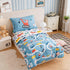 4-Piece Set Set PERFEMET Toddler Bedding Boys Cars Toddler Comforter with Sheets Reversible Lightweight Blue Vehicles