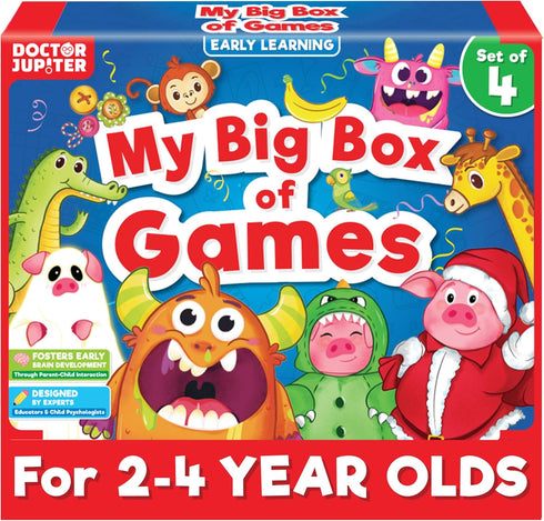 Doctor Jupiter My Big Box of Games for 2 to 4, Toys for Ages 2-4, Birthday Gift for 2 Year Old Boys and Girls