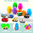 12 JOYIN Pcs Prefilled Easter Eggs with Toys, Plastic Eggs with Alloy Pull Back Cars, Easter Basket Stuffers, Party