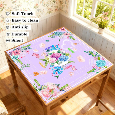 Pittera Table/31.5lnch/American Mahjong mat for Mahjong Table Cloth with Rules mats with Drawstring Bag,Noise