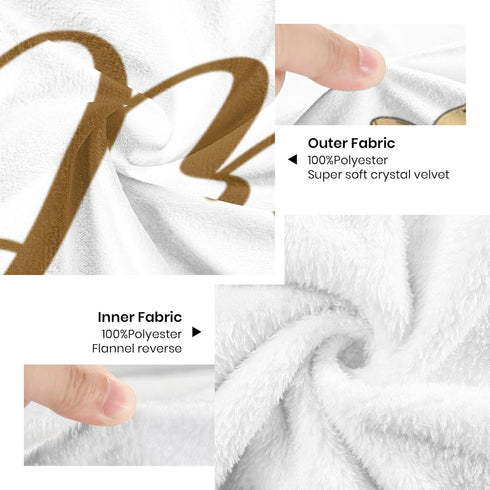 Novusopt Personalized Baby Blanket Custom Bunny Flannel Blanket with Name Sublimation Receiving Lightweight Girl Rabbit