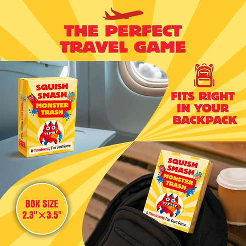 7+, 25 15 HIBULL Squish Smash Monster Trash - A Card Game of Fast Chain-Reactions | Fun Family Game for Kids & Adults |