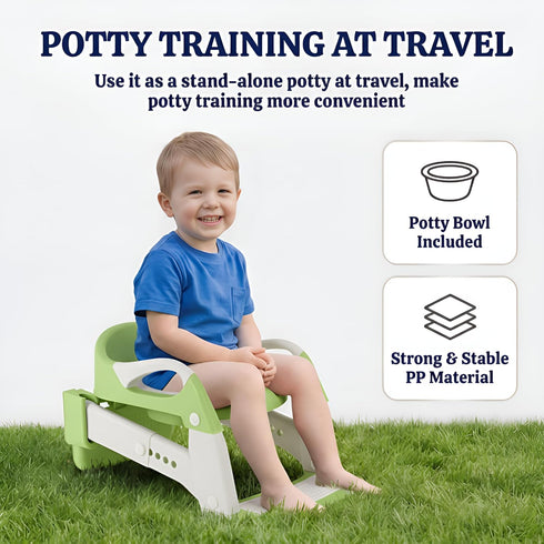 Generic 2026 3-in-1 Potty Training Seat - Upgraded Foldable Potty Chair with Adjustable Step Stool, Removable Cushion