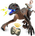 Dinosaur Toys for Kids - 2.4G Remote Control Velociraptor with 3D Eye, Shaking Head, LED Light & Roaring Sounds for 6+