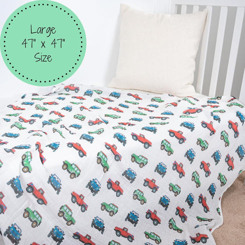 100% 47 47 Inches, LollyBanks Muslin Swaddle Blankets, Cotton Baby Boy Blanket x Soft Baby Swaddle Breathable, Muslin