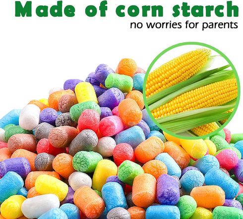 Magic Foam Corn Craft Kit for Kids, 500pcs STEM Building Model Toys, Bulk Crafts Supplies Set for Ages 3-12