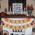 Give Thanks Burlap Banner - Rustic Thanksgiving Decorations - Turkey Pumpkin Bunting for Party Supplies