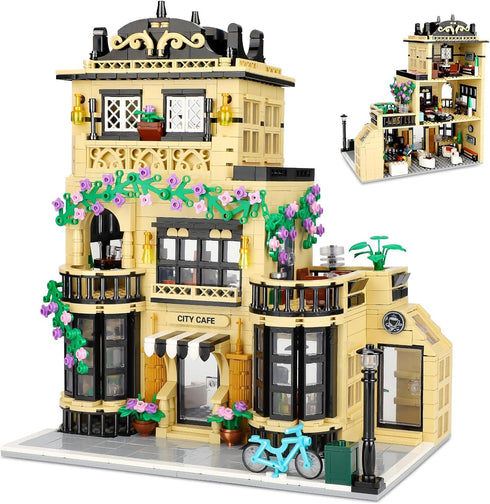 City Coffee Shop Building Blocks Set, Compatible with Lego City House, 1443pcs Modular Building for Adults