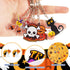 Kigeli 60 Pcs Halloween Keychain Bulk - Ghost, Bat, Cat, Pumpkin, Skeletons - Party Favors for Kids & Adults