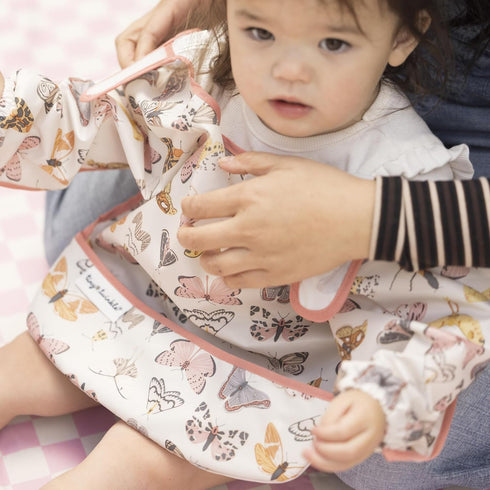 2-4Y) Tiny Twinkle Long Sleeve Bib for Babies & Toddlers | Waterproof Smock Bib for Eating | Machine Washable