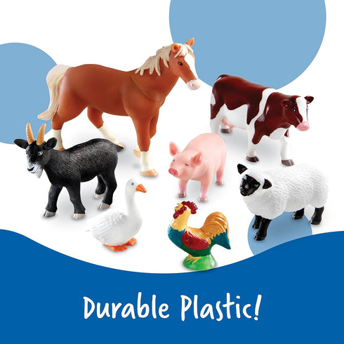 Learning Resources Jumbo Farm Animals Toy Set for Toddlers, 7 Pieces, Ages 18 Mos+