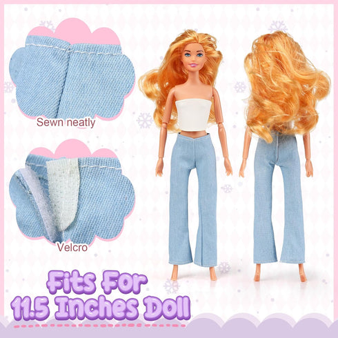 Litherr S 6 11.5 Inch Pieces Girl Doll Clothes Accessories Classical Pants Jeans Doll Clothing Doll Outfits for Girls