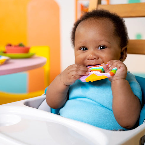 Bright Starts Soothing Soft Serve Silicone Teether, Easy-Grasp Ice Cream Cone, BPA Free, Unisex, 3 Months+